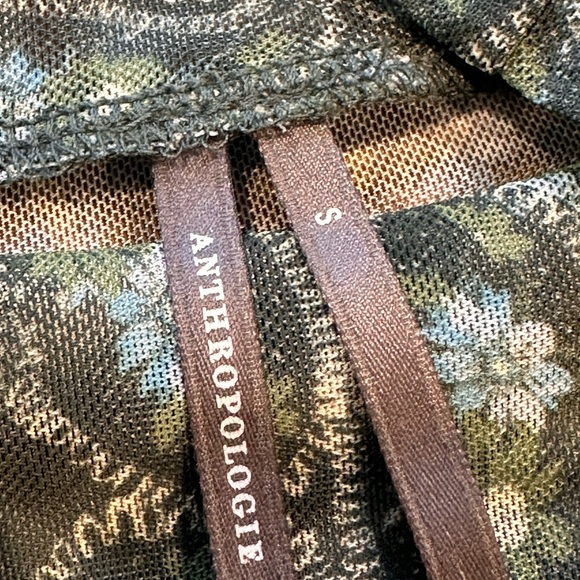 Anthropologie Green Vintage Floral Top- Size Small - Boho - Cottage Core - Picture 9 of 16